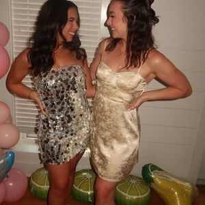 Princess Polly champagne dragon dress